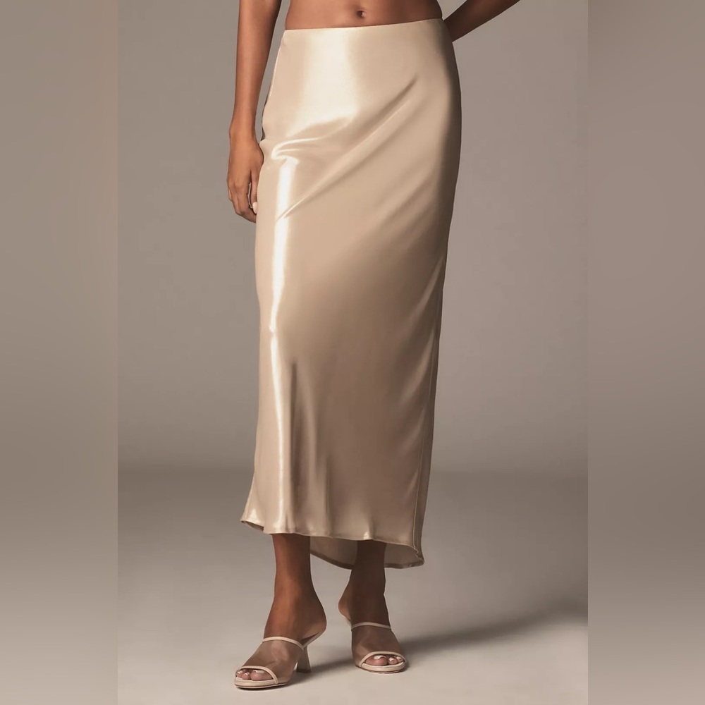 Anthropologie The Tilda Maxi Slip Skirt: Shine Edition